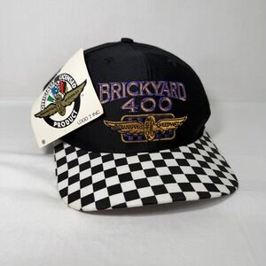 NWT Vintage 90s NASCAR Brickyard 400 Hat SnapBack Checkered Flag Athletic Logo 7